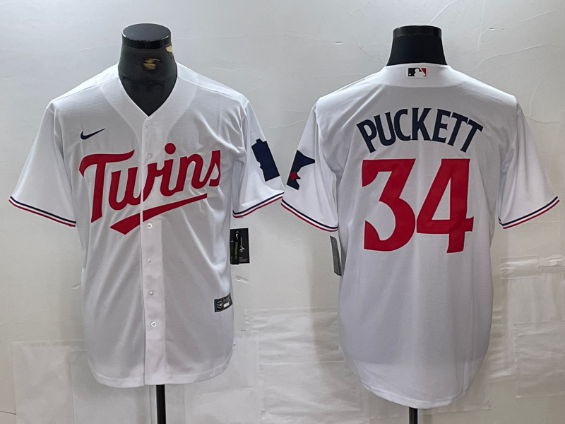 Men's Minnesota Twins Kirby Puckett #34 White Jersey